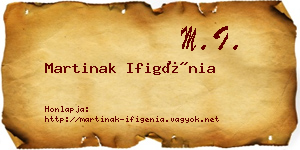 Martinak Ifigénia névjegykártya